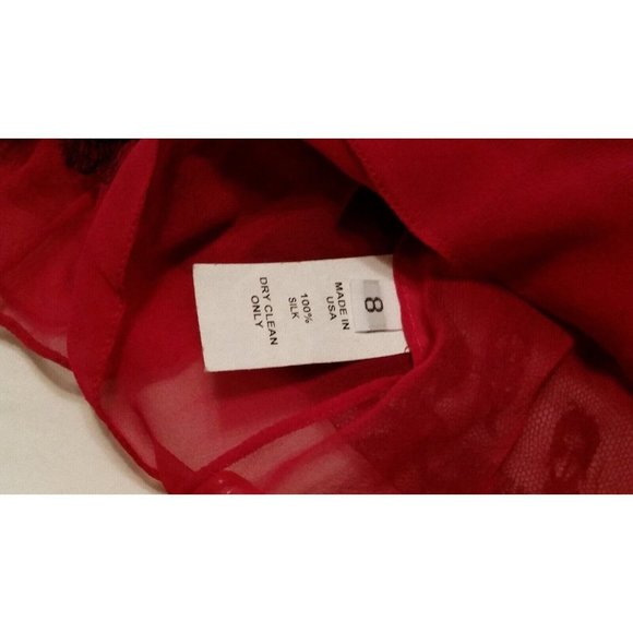 NWD Jason Wu 100% Silk Sheer Red Silk Blouse /Black Silk Lace overlay WOM 8 S1E1 - Picture 5 of 6